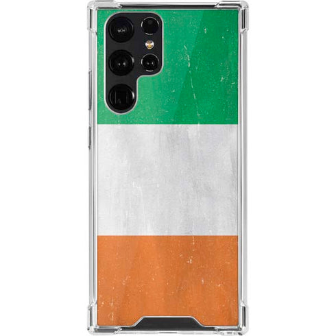 Ireland Flag Distressed Galaxy S22 Ultra Clear Case